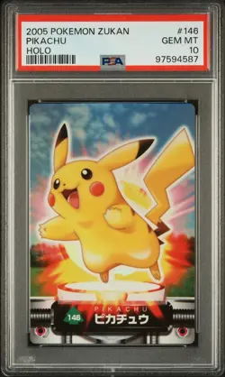 PSA 10 GEM MINT Pikachu #146 Zukan Carddass Adv. Gen. Holo Bandai Pokemon POP 5A - Image 1