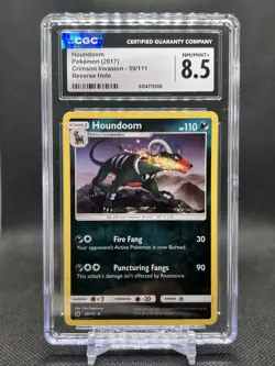 CGC NM/MINT+, HOUNDOOM POKEMON CRIMSON INVASION 59/11 REVERSE HOLO - Image 1