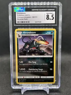 CGC NM/MINT+, HOUNDOOM POKEMON CRIMSON INVASION 59/11 REVERSE HOLO - Image 2