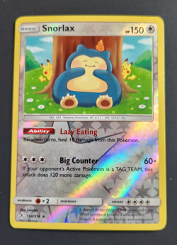 Pokemon Snorlax 158/214 Sm-Unbroken Bonds Holo Rare Reverse Holo NM 32 - Image 1
