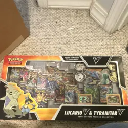 Pokemon TCG Lucario V & Tyranitar V Collector's Box - 14 Packs (NEW & SEALED) - Image 1