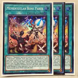 3x Mementotlan Bone Party 1st Edition Super Rare RA04-EN099 Yu-Gi-Oh! - Image 1