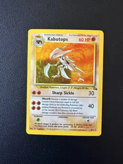 Kabutops Pokemon Card TCG 9/62 Fossil Set Unlimited Holo - Image 2