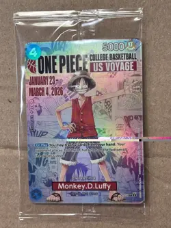 One Piece Monkey D. Luffy US Voyage College Basketball Promo Card - Sealed - New - Image 1