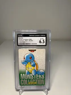1996 Pokemon Bandai Carddass Green Card Part 1 #7 Squirtle CGC 6.5 EX-NM+ - Image 1