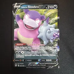 Pokemon TCG Galarian Slowbro v Darkness Ablaze Holo Card 099/189SWSH03 - Image 1