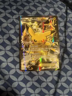 Pokemon TCG Pikachu EX XY124 Holo Promo Card Heavily-Played-Damaged - Image 1