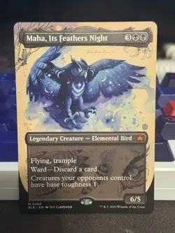 Maha, Its Feathers Night (Borderless) Bloomburrow Regular - Image 1