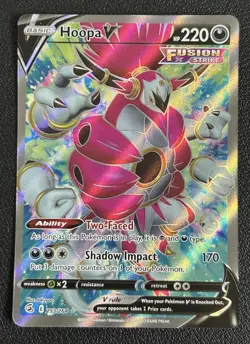 Hoopa V 253/264 Fusion Strike Full Art Ultra Rare Pokemon TCG Card NM - Image 1