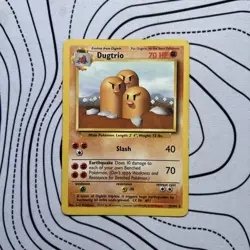 Pokemon TCG Base Set Rare Non-Holo Dugtrio 19/102 LP - Image 1