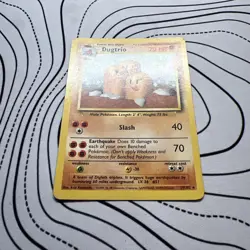 Pokemon TCG Base Set Rare Non-Holo Dugtrio 19/102 LP - Image 2