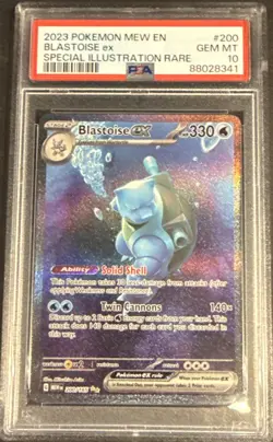 2023 POKEMON MEW EN-151 SPECIAL ILLUSTRATION RARE #200 BLASTOISE EX PSA 10 - Image 1