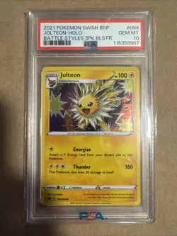 Pokemon 2021 SWSH Black Star Promo 94 Jolteon Holo 3 Pack Blister PSA 10 - Image 1