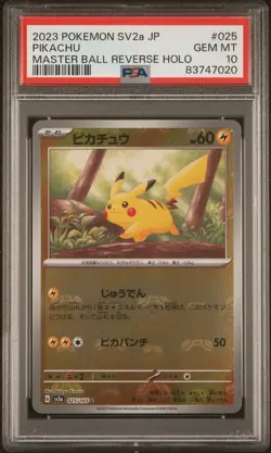 Pokemon Pikachu 025/165 Sv2a: Card 151 Master Ball Reverse Holo PSA 10 Japanese - Image 1