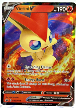 Victini V SWSH104 Swsh: Sword & Shield Promo Cards Holo - NM / M - Image 1