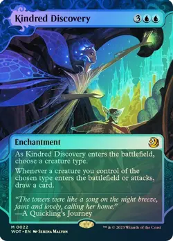Kindred Discovery *FOIL Borderless* (Wilds of Eldraine) (Near Mint) | MTG - Image 1