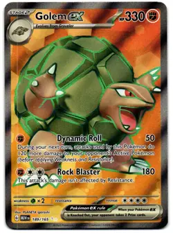Pokemon Golem ex 189/165 MEW EN-151 Ultra Rare Full Art Holo NM - Image 1