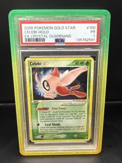 Pokemon Celebi Star 100/100 Crystal Guardians Holo PSA 1 W/ Guard As Shown - Image 1