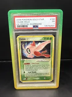 Pokemon Celebi Star 100/100 Crystal Guardians Holo PSA 1 W/ Guard As Shown - Image 2