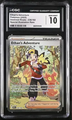 CGC Gem 10 ✨Ethan's Adventure 236/182 Pokemon Destined Rivals SIR (psa) - Image 1