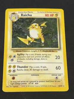 1999 Pokemon Raichu Holo Rare Pokemon Base Set 14/102 - Image 1
