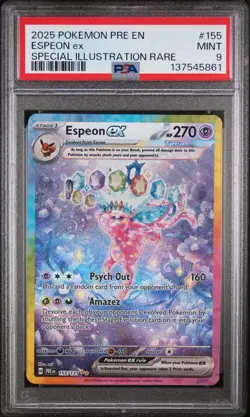 Pokemon Espeon ex Prismatic Evolutions Special Illustration Rare #155 PSA 9 Mint - Image 1