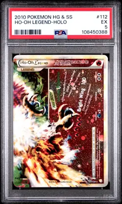 2010 POKEMON HEARTGOLD & SOULSILVER #112 HO-OH LEGEND-HOLO PSA 5 - Image 1