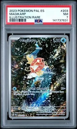 2023 POKEMON SPANISH PAL ES-PALDEA EVOLVED ILLUSTRATION RARE #203 MAGIKARP PSA 7 - Image 1