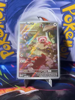 Pokemon TCG Stufful 154/132 Illustration Rare Full Art Mega Evolution Raw Card - Image 1
