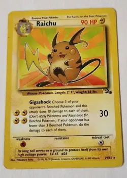 Raichu 29/62 Fossil Set Rare Vintage 1999 Pokemon Card - Image 1