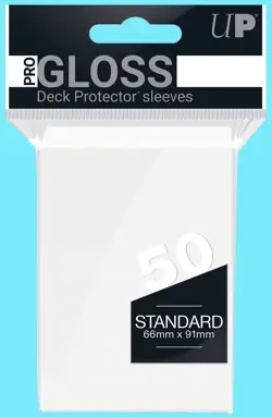 50 ULTRA PRO GLOSS WHITE STANDARD SIZE DECK PROTECTOR Card Sleeves mtg ccg tcg - Image 1