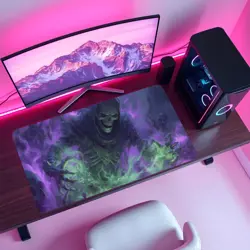 Necromancer Summoning Undead with Green and Purple Magic - MTG Playmat - Image 4