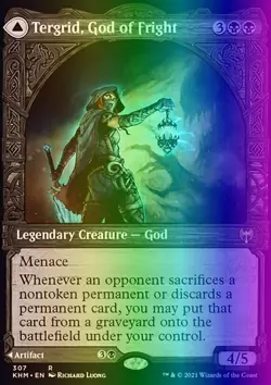 MTG Magic the Gathering Tergrid, God of Fright (307/551) Kaldheim LP FOIL - Image 1
