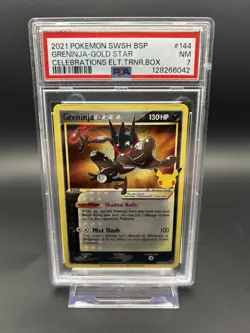 2021 Pokemon SWSH Black Star Promos Greninja #SWSH144 Celebrations PSA 7 - Image 1