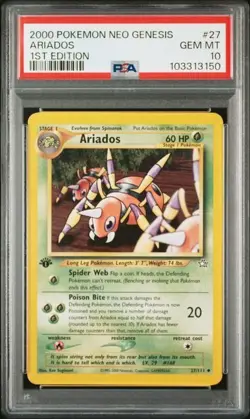 PSA 10 POKEMON ENGLISH 1ED ARIADOS NEO GENESIS 27/111 2000 GEM MINT 428 - Image 1