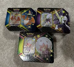 Pokemon Sword & Shield Shining Fates Collection Tins – Set of 3 Sealed - Image 1