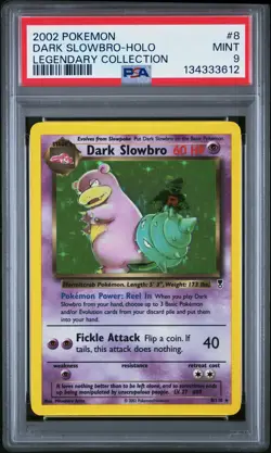 2002 Pokemon Legendary Collection #8 Dark Slowbro-Holo PSA 9 - Image 1