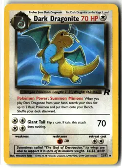 Dark Dragonite ⭐ 22/82 WOTC Rare Team Rocket 2000 Pokemon NM/LP - Image 1