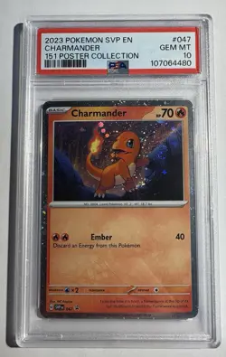 Charmander Promo #047 151 Poster Collection SVP EN Pokemon PSA 10 W/ 2 SWIRLS🔥 - Image 1