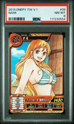 2013 One Piece Onepy Treasure World Volume.1 Nami TW1-09 N PSA8 - Image 1