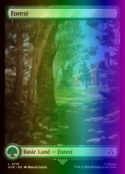 MTG Magic the Gathering Forest (110/324) Assassin's Creed LP FOIL - Image 1