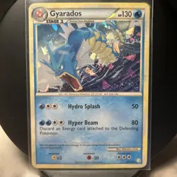 Pokemon TCG Gyarados Heartgold & Soulsilver 4/123 Cracked Ice Holo Rare LP - Image 1
