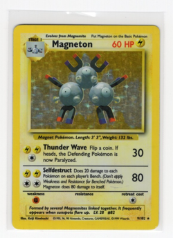 Pokemon TCG Magneton Base Set Unlimited 9/102 Holo Rare WOTC 1999 NM - Image 1