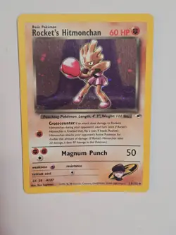 SWIRL 🌀💚 Pokemon ROCKETS HITMONCHAN Gym Heroes * 11/132 * Holo LP++/ NMUU - Image 1