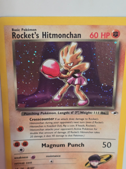 SWIRL 🌀💚 Pokemon ROCKETS HITMONCHAN Gym Heroes * 11/132 * Holo LP++/ NMUU - Image 2