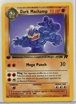 Pokemon Team Rocket 1st Dark Machamp 27/82 Non Holo Rare NMM Unplayed WOTC 2000 - Image 1