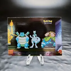 ERROR Miscut Pokemon Topps #26 Round One Equals Defeat Foil Blastoise+Mewtwo - Image 1