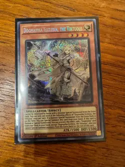 NM Yu-Gi-Oh! Dogmatika Ecclesia, the Virtuous - MP21-EN101 - Secret Rare - Image 1