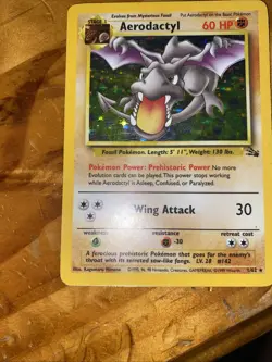 Areodactyl 1/62 Fossil Set Rare Holo Vintage 1999 Pokemon Card - Image 1