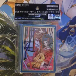 One Piece Card Game Sleeves Vol. 10 - Kouzuki Hiyori 70 Count Blue Japanese Pack - Image 1